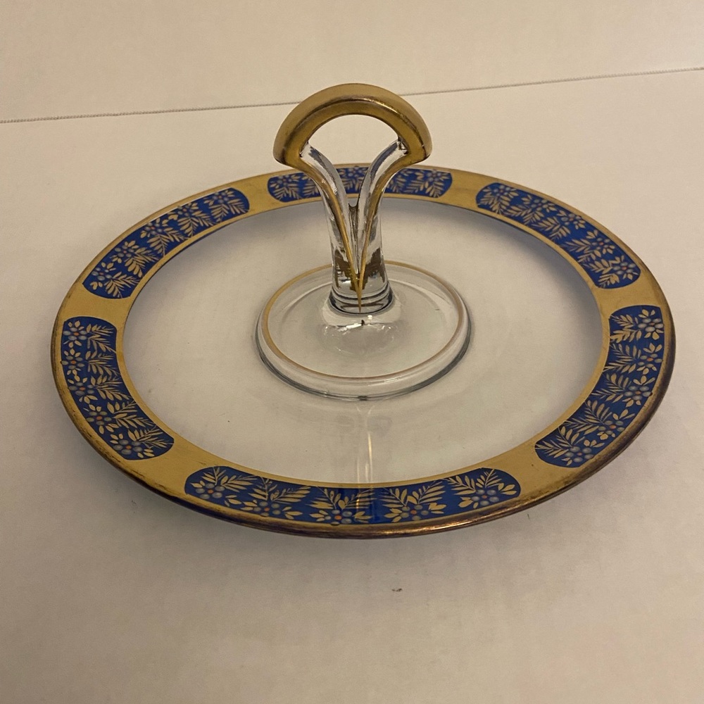 Vintage Glass Tidbit/Serving Tray